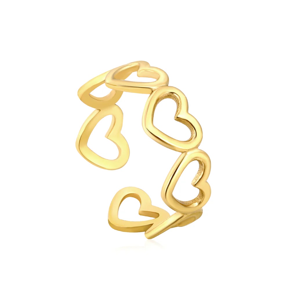 Golden Hearts Ring
