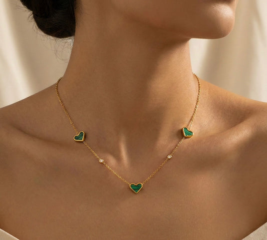 Emerald Heart Gold Chain