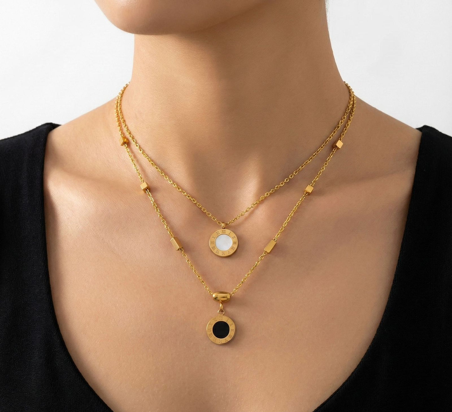 18K Gold Coin Layer Necklace