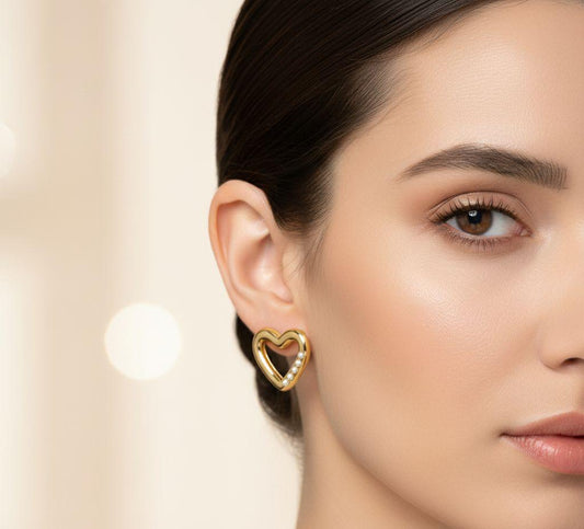 Crystal Heart Studs Earring