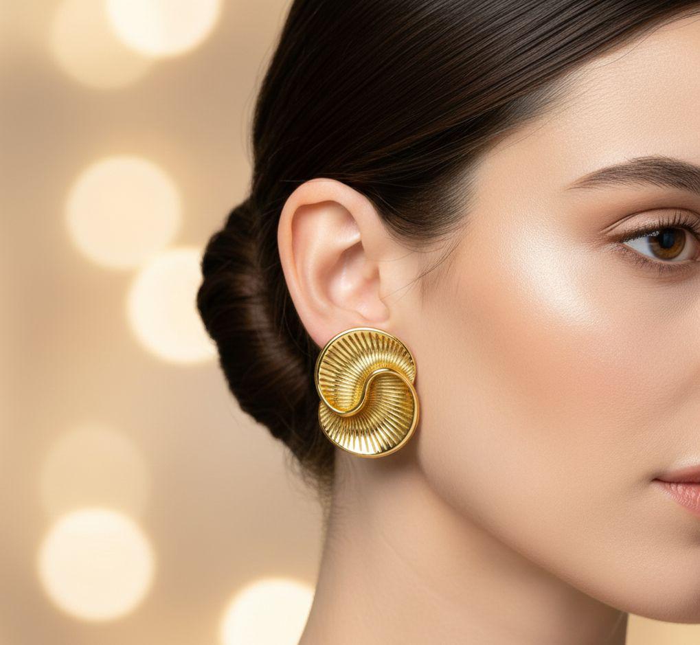Gold Swirl Studs