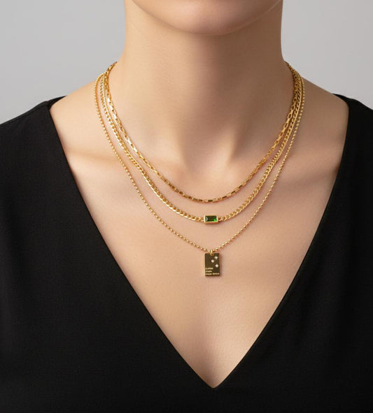 Emerald Tag Chain