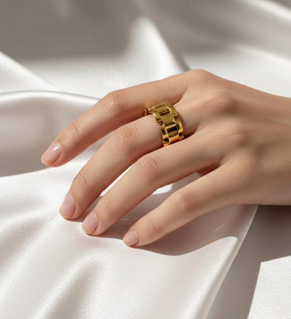 Bold Link Band Ring
