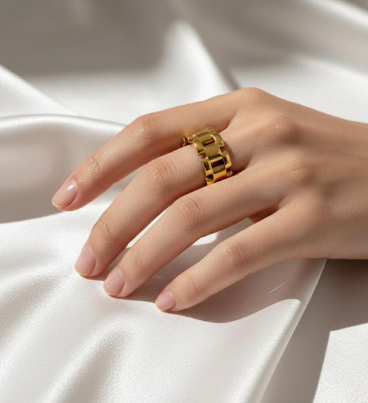Bold Link Band Ring