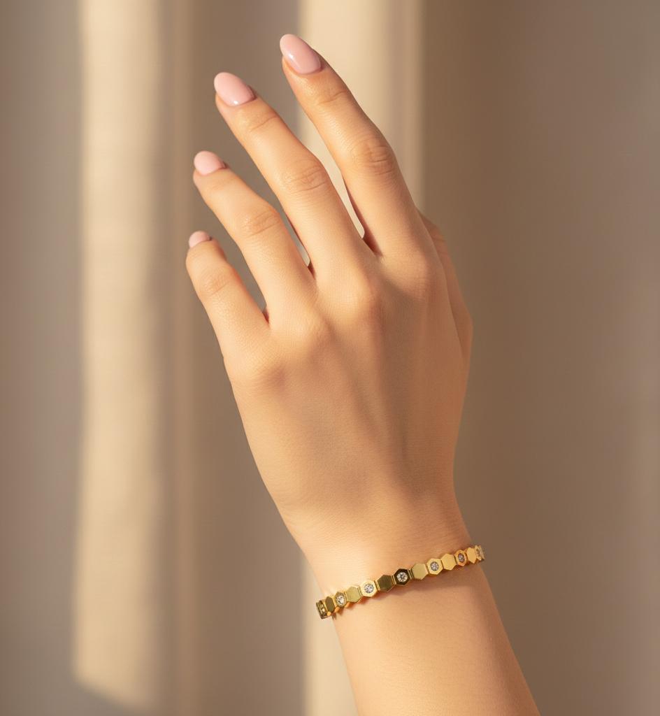 Golden Grid Bracelet
