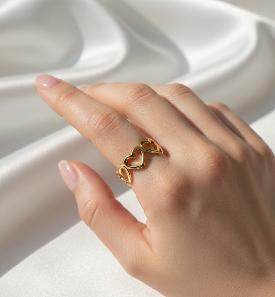 Golden Hearts Ring