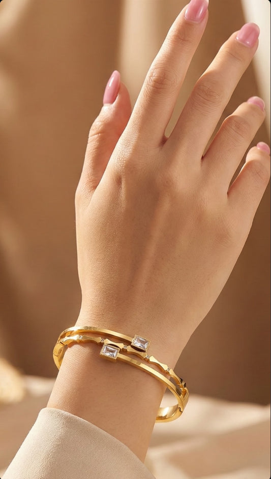 Aurora Crystal Cuff Bracelet