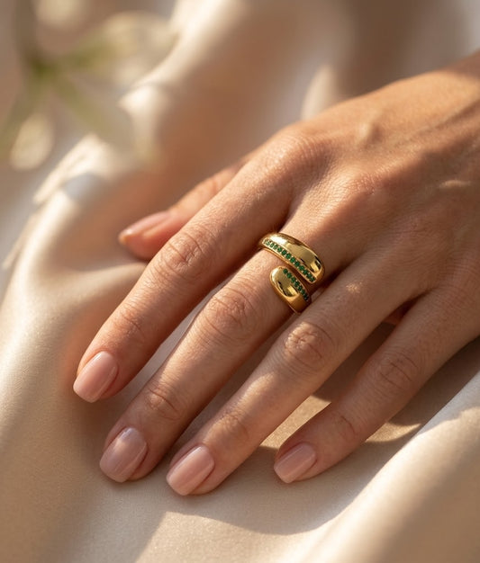 Emerald Wave Ring