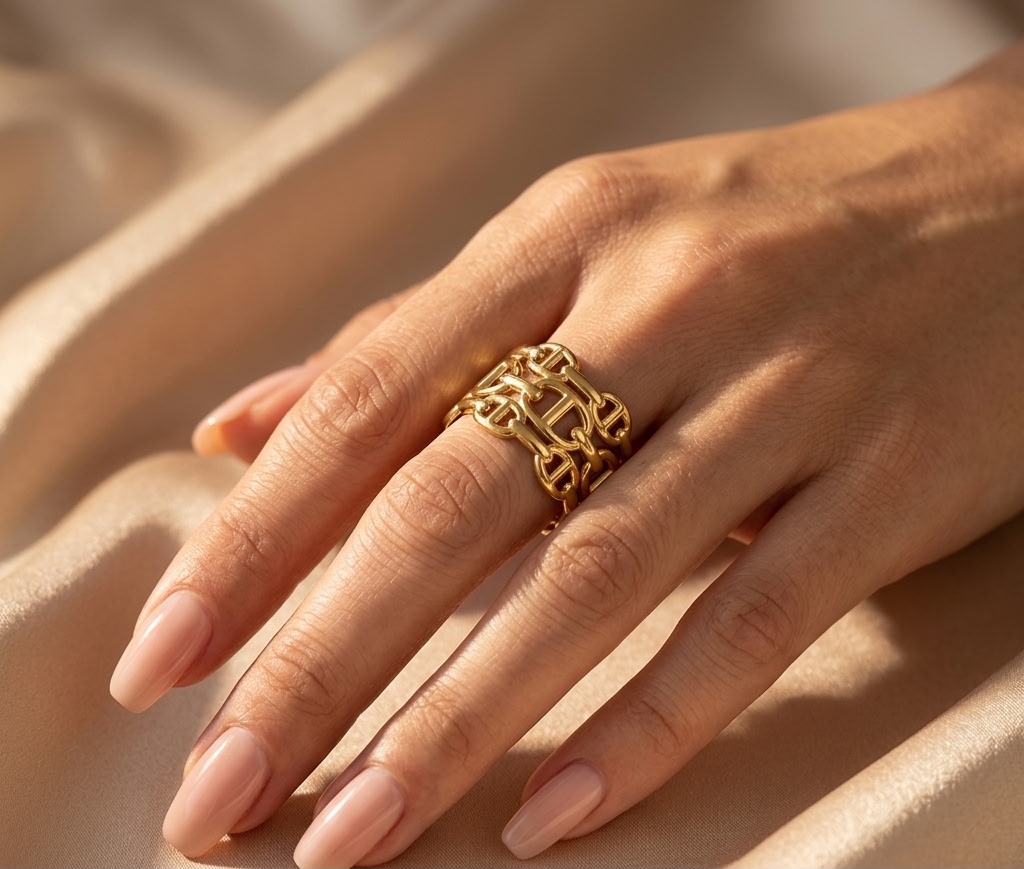 Golden Maze Ring