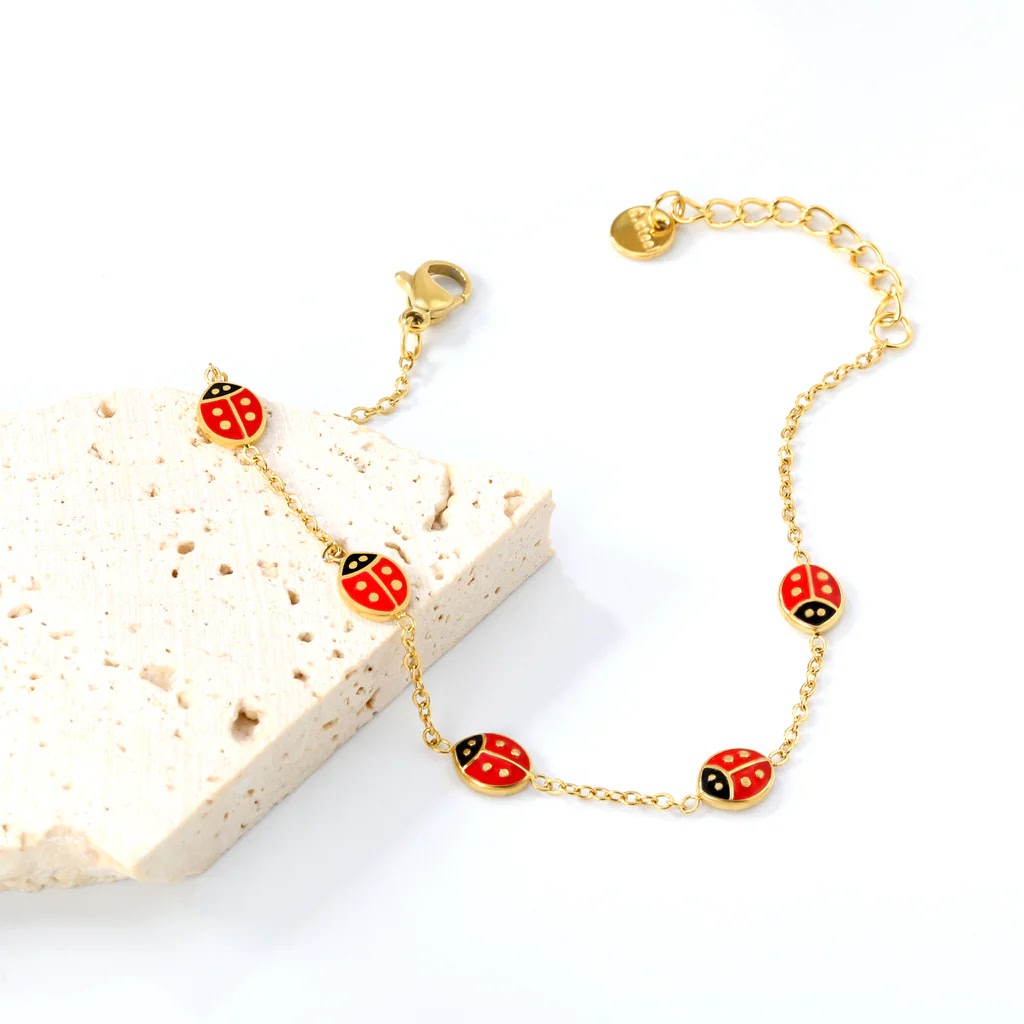 Lucky Ladybug Charm Bracelet