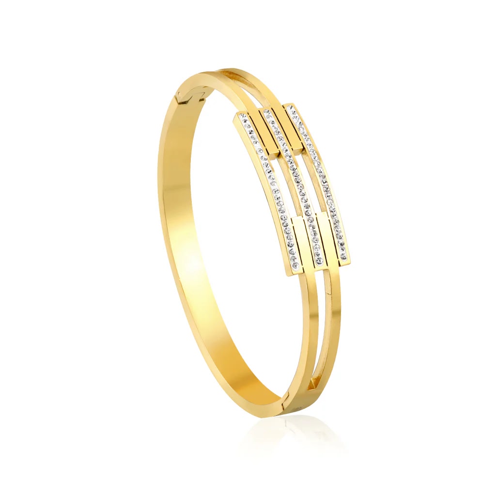 Triple Crystal Bar Cuff