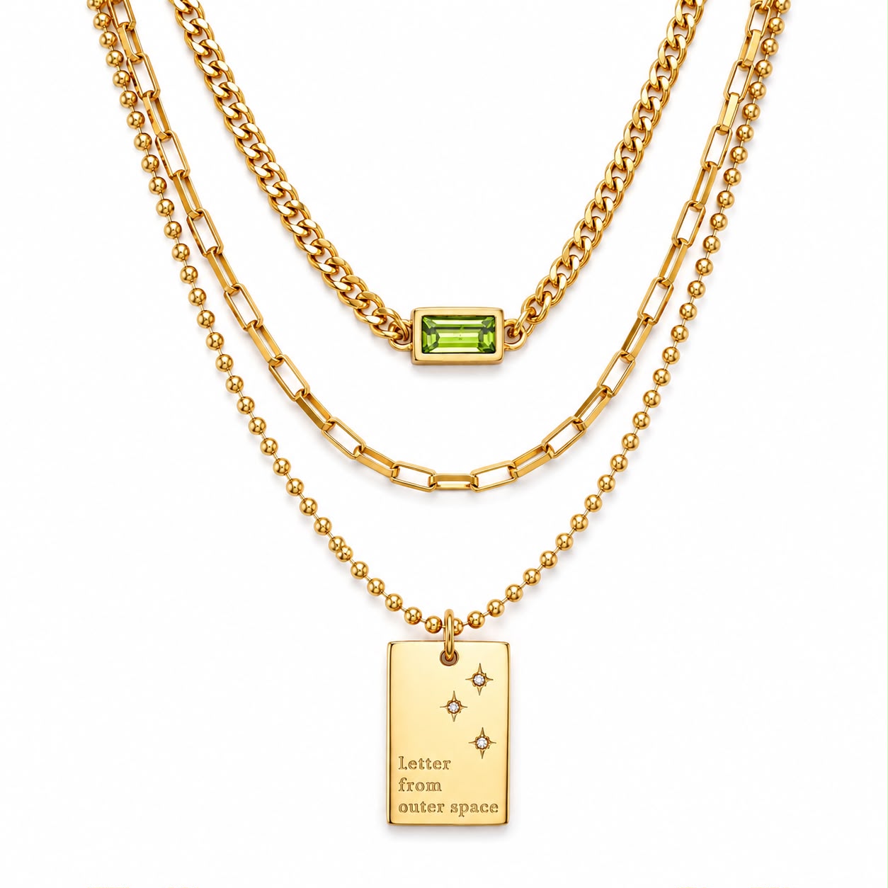 Emerald Tag Chain